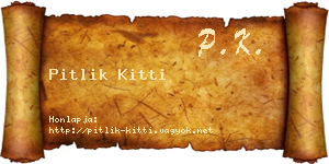 Pitlik Kitti névjegykártya